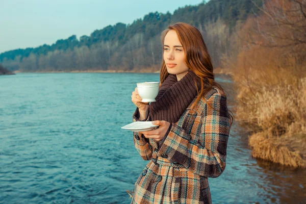 Girl drinking tea