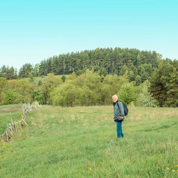 Fotograf se těší, cestování — Stock fotografie