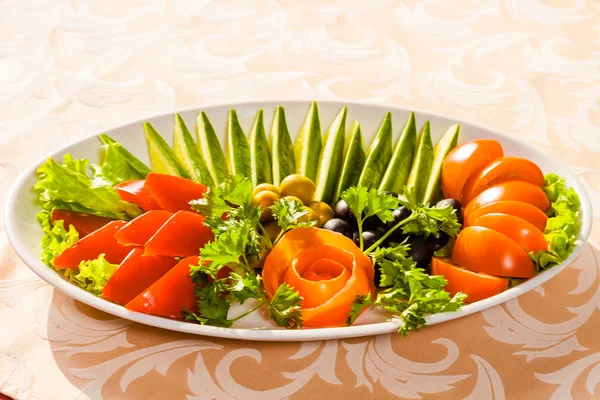 Salad with vegetables on  background — Stock Photo, Image