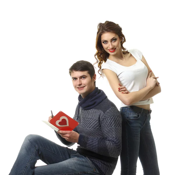 Couple celebrating Valentine's Day. — Stock Photo, Image