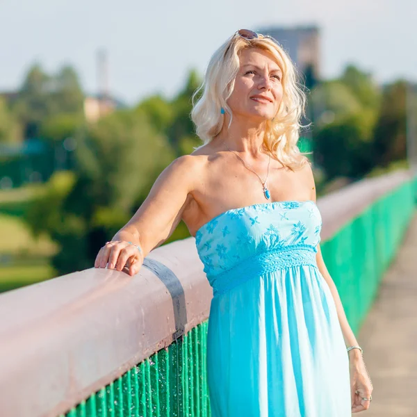 Portrait of elderly blonde woman — Stock Photo, Image