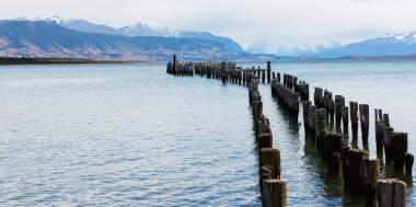 old pier at puerto natales clipart