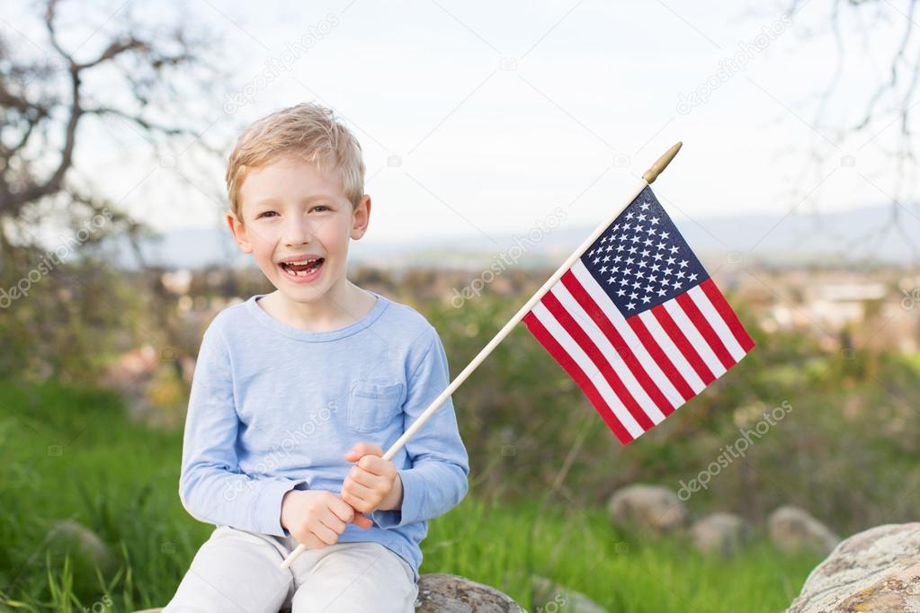 kid celebrating 4th of july