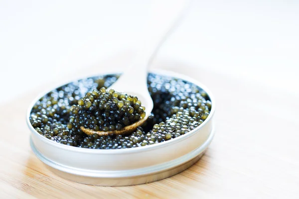Nahaufnahme von schwarzem Kaviar — Stockfoto