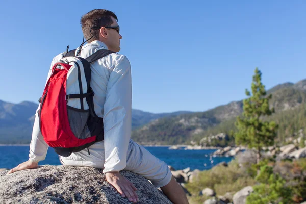 Adam Hiking — Stok fotoğraf