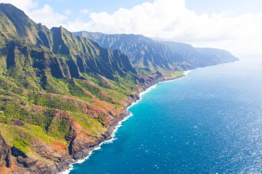 na pali coast from helicopter clipart