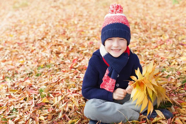 Niño en otoño —  Fotos de Stock