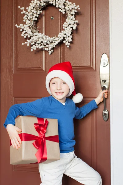 Kid på jul — Stockfoto