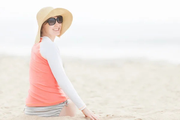 Woman in rashguard — Stock Photo, Image