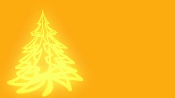 Gelber Weihnachtsbaum (leerer Hintergrund)) — Stockvideo