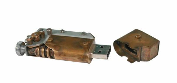 USB флеш-накопичувач з частин старих машин — стокове фото