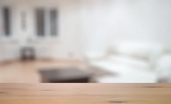 Wooden table in the living room — Stock Photo, Image