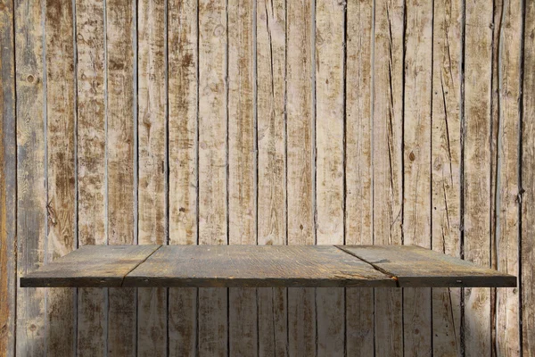 Пустая деревянная полка — стоковое фото