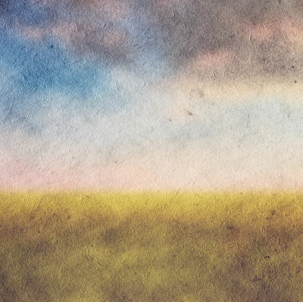 Иллюстрация поля и неба — стоковое фото