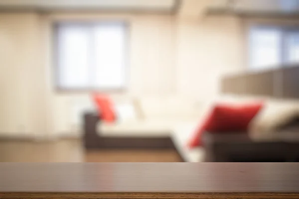 Brown wooden desk — Stock Photo, Image