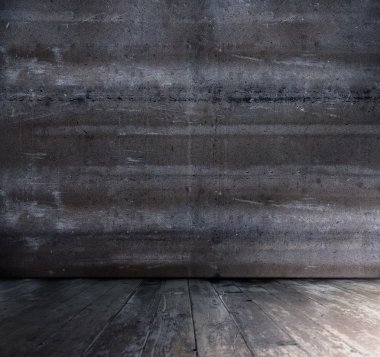 Beton duvar ile eski Oda