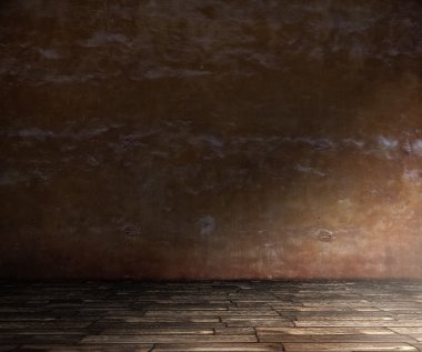 Beton duvar ile eski Oda