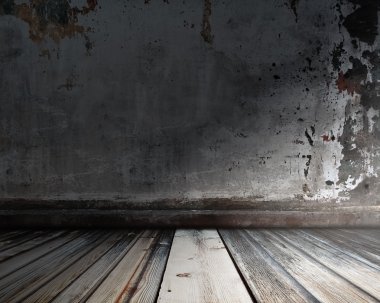 Beton duvar ile eski Oda