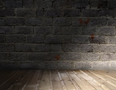 Tuğla duvarlı eski oda