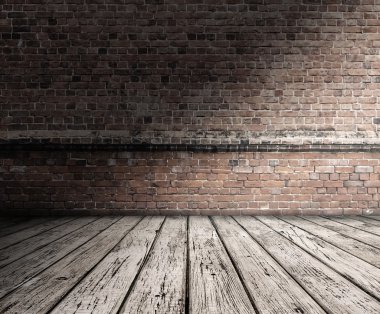 Tuğla duvarlı eski oda