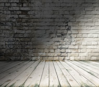 Tuğla duvarlı eski oda