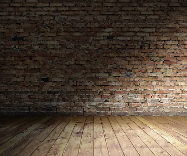 Vieja habitación con pared de ladrillo — Foto de Stock