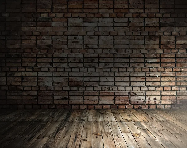 Vieja habitación con pared de ladrillo — Foto de Stock