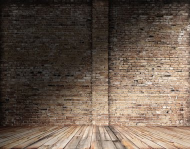 Tuğla duvarlı eski oda