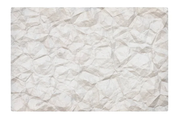 Vieux Papier Froissé Blanc Avec Copyspace Isolé Sur Fond Blanc — Photo