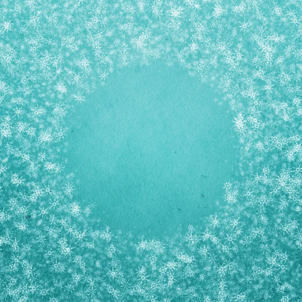 有雪花的蓝色冬季圣诞节背景 — 图库照片
