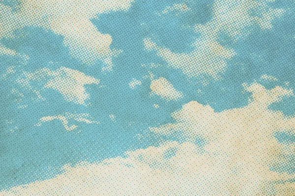Retro Himmelsmuster Auf Altem Papier Jahrgangswolken — Stockfoto