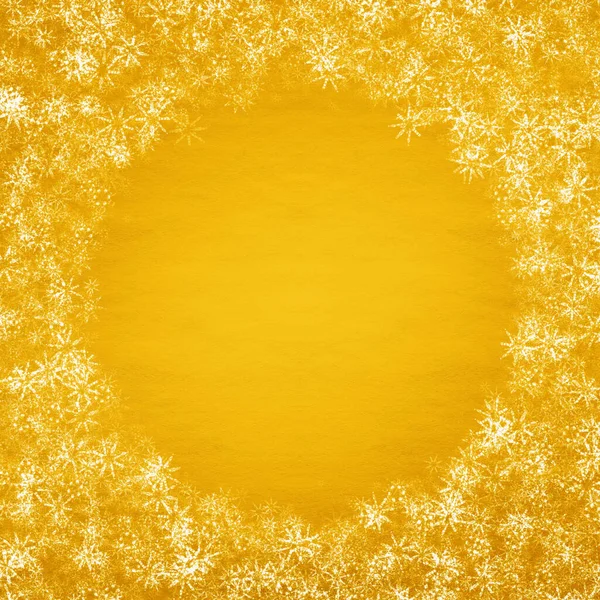 Inverno Amarelo Natal Fundo Com Flocos Neve — Fotografia de Stock