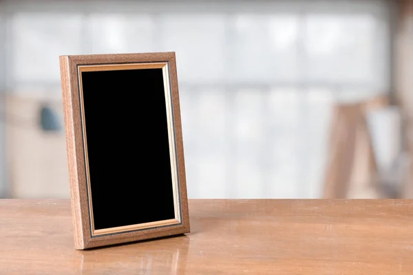 Photo Frame Wooden Table Living Room — Stock Photo, Image