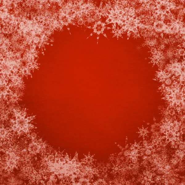 Red Winter Christmas Background Snowflakes — Stock Photo, Image