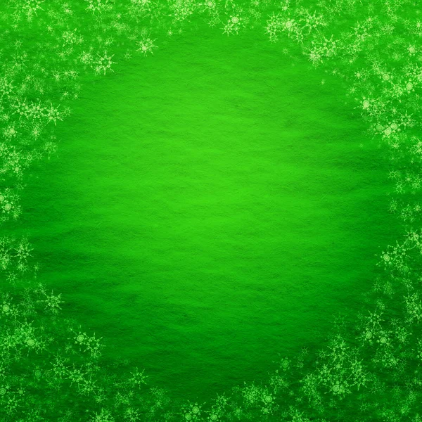 Inverno Verde Natal Fundo Com Flocos Neve — Fotografia de Stock