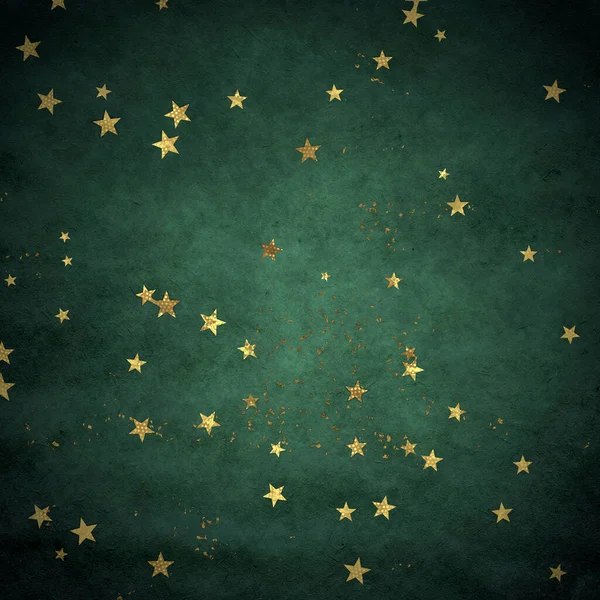 Christmas Confetti Golden Glitter Texture Dark Background — Stock Photo, Image