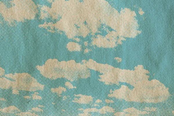 旧纸纹理上的复古天空图案 老式云彩 — 图库照片