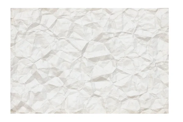 Vieux Papier Froissé Blanc Avec Copyspace Isolé Sur Fond Blanc — Photo