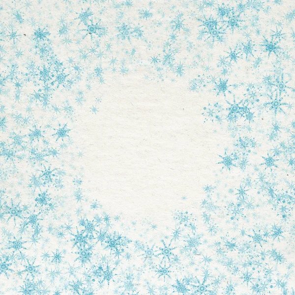 Modrá Zima Vánoční Pozadí Sněhové Vločky — Stock fotografie