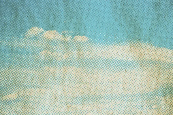 retro sky pattern on old paper texture. vintage clouds.