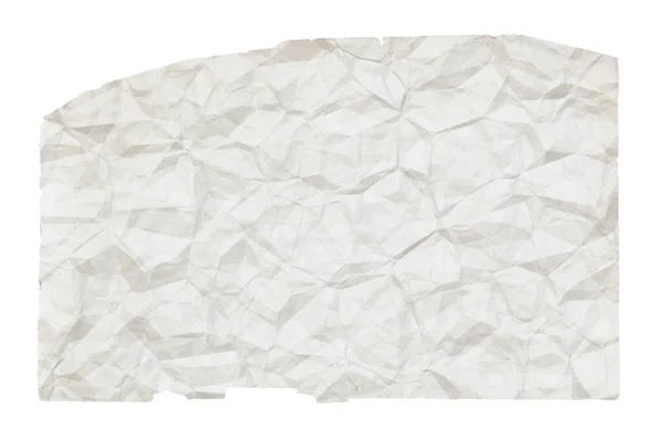 Παλιό Λευκό Τσαλακωμένο Χαρτί Copyspace Απομονωμένο Λευκό Φόντο — Φωτογραφία Αρχείου