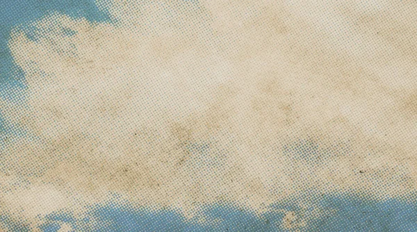 古い紙のテクスチャにレトロな空のパターン ヴィンテージの雲 — ストック写真