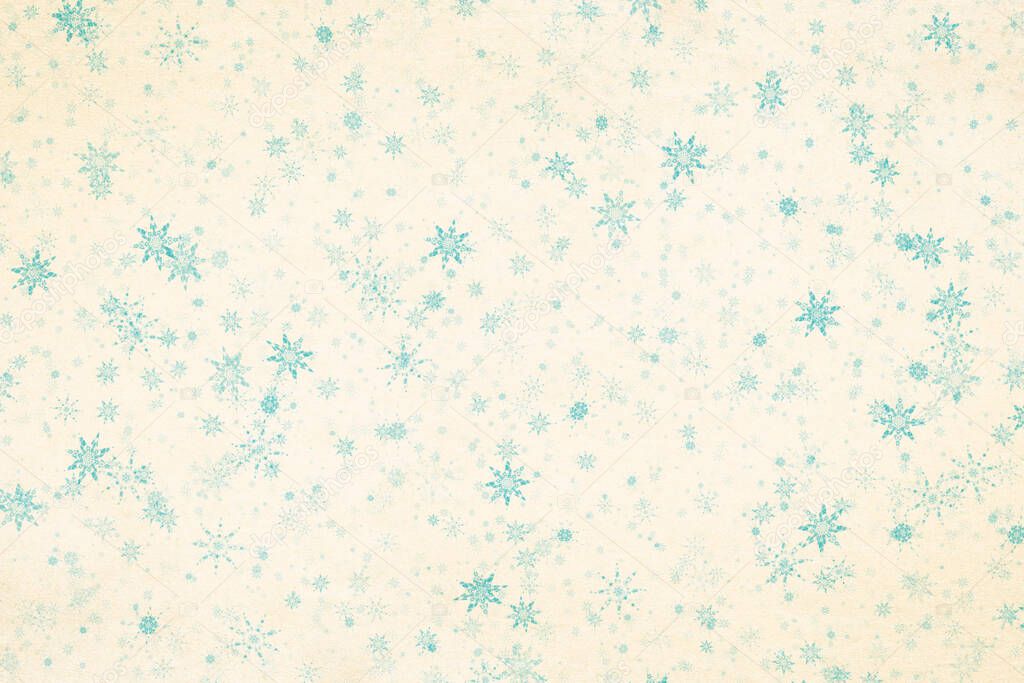 christmas vintage background with snowflakes on old paper texture