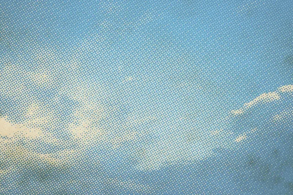 Motif Ciel Rétro Sur Vieille Texture Papier Nuages Vintage — Photo