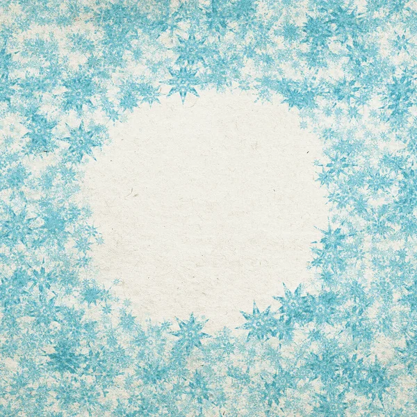 Bleu Hiver Noël Fond Avec Flocons Neige — Photo