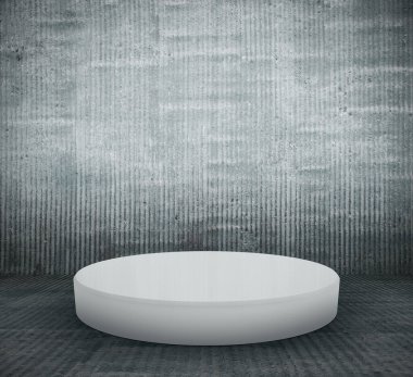 Yerdeki podyum, eski iç beton duvar