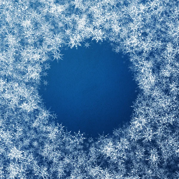 Blauwe Winter Kerst Achtergrond Met Sneeuwvlokken — Stockfoto