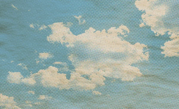Ретро Небо Узор Старой Бумажной Текстуре Винтажные Облака — стоковое фото