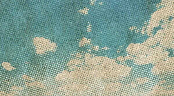 Retro Égbolt Minta Régi Papír Textúrán Évjárat Felhők — Stock Fotó