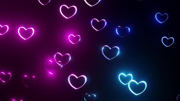 Herzen Animation Valentinstag Hintergrund — Stockvideo